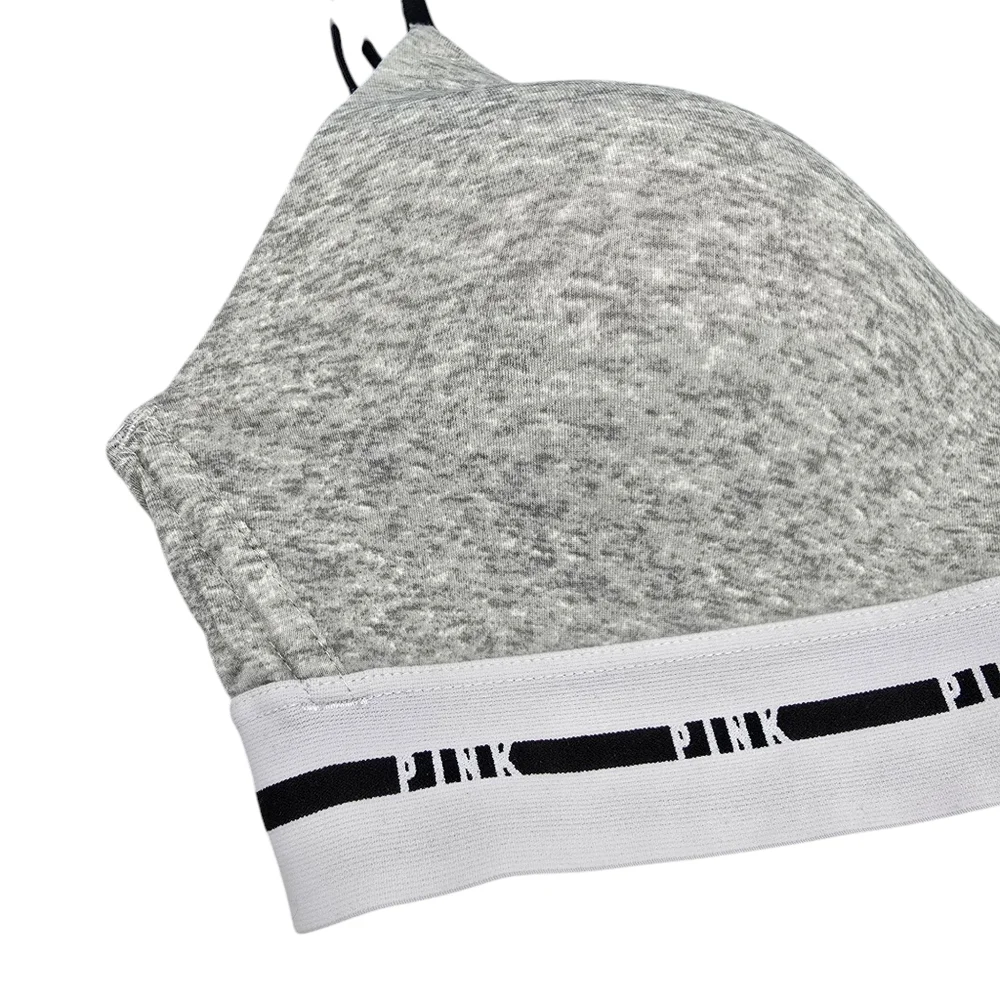 PINK Victoria's Secret Heather Gray Wireless Lightly Lined T-Shirt Bra 34C - Picture 3 of 5